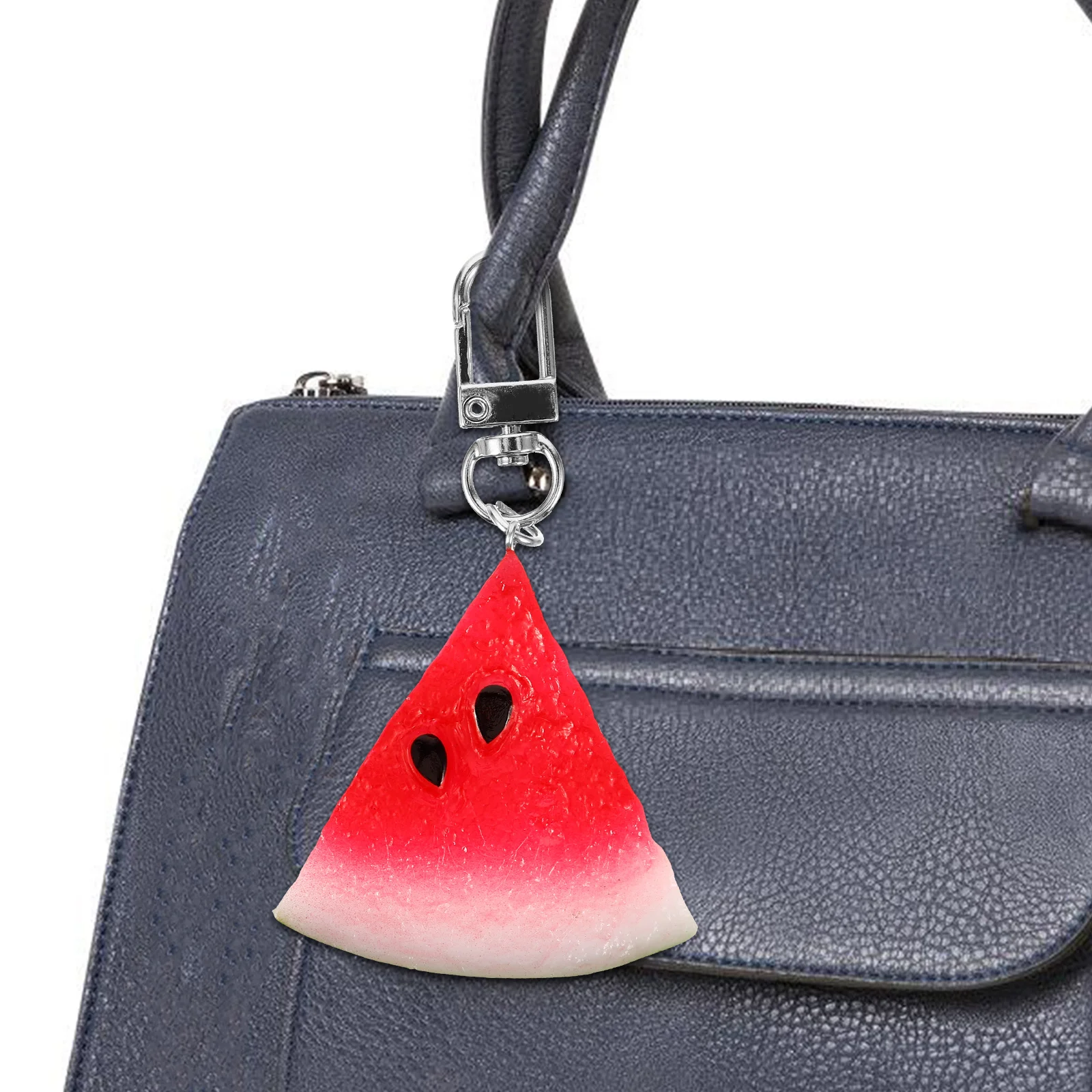

Simulation Fruit Keychain Red Watermelon Shaped Decorative Charm for Bags Keys Festive Gifts Lightweight Compact Size Custom