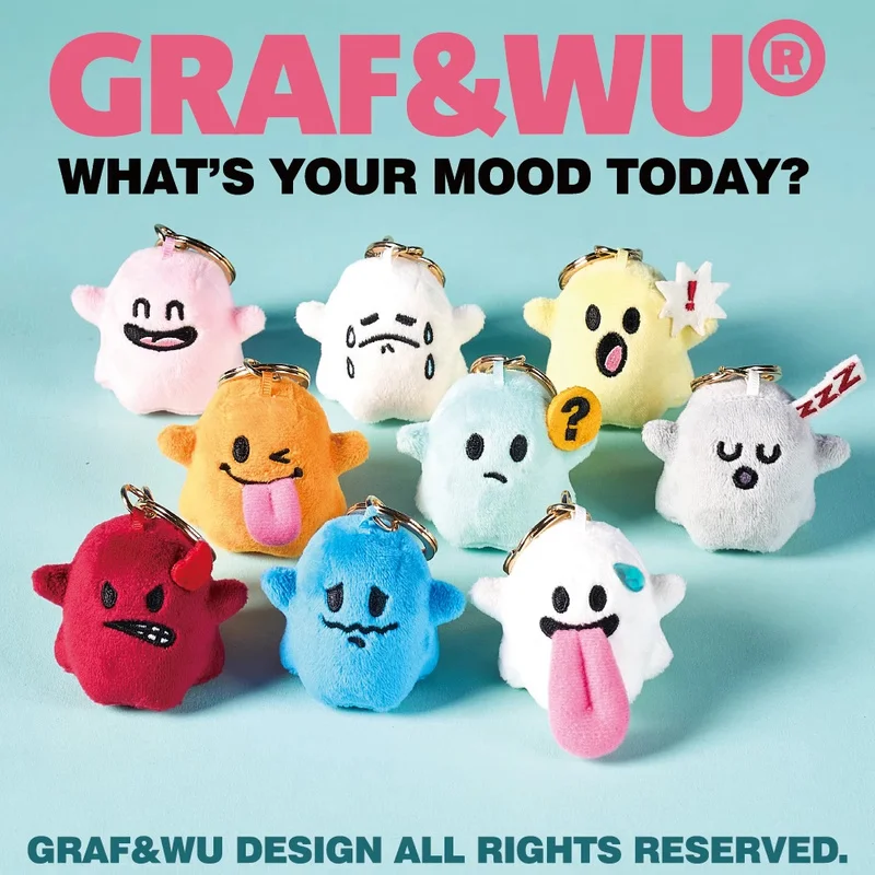 Série What'S The Mood pour les tout-petits, nouvelle Version Mini, en Stock, jouets en peluche fantôme mignon, porte-clés, pendentif de sac à dos, cadeaux pour garçons