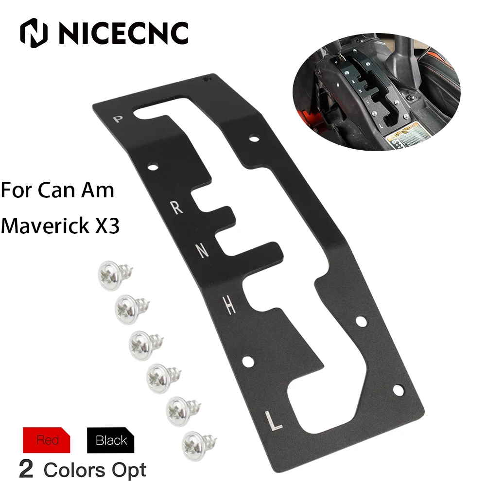 NICECNC For Can Am Maverick X3 Shift Shifter Gate Plate Panel For Canam Maverick X3 2017-2021 UTV Billet Aluminum Laser Cutting