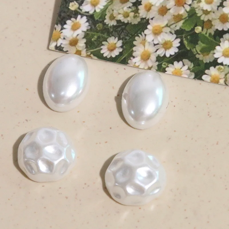 

New arrived 100pcs/lot color print geometry rounds ovals shape resin cabochon beads diy jewelry garment hair accessory