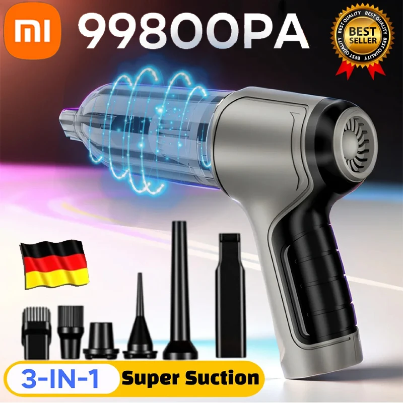 Xiaomi-aspiradora inalámbrica para coche, aspirador de 99800Pa, 3 en 1, 120W, soplable, sin cable, electrodomésticos y coche, doble uso, Mini