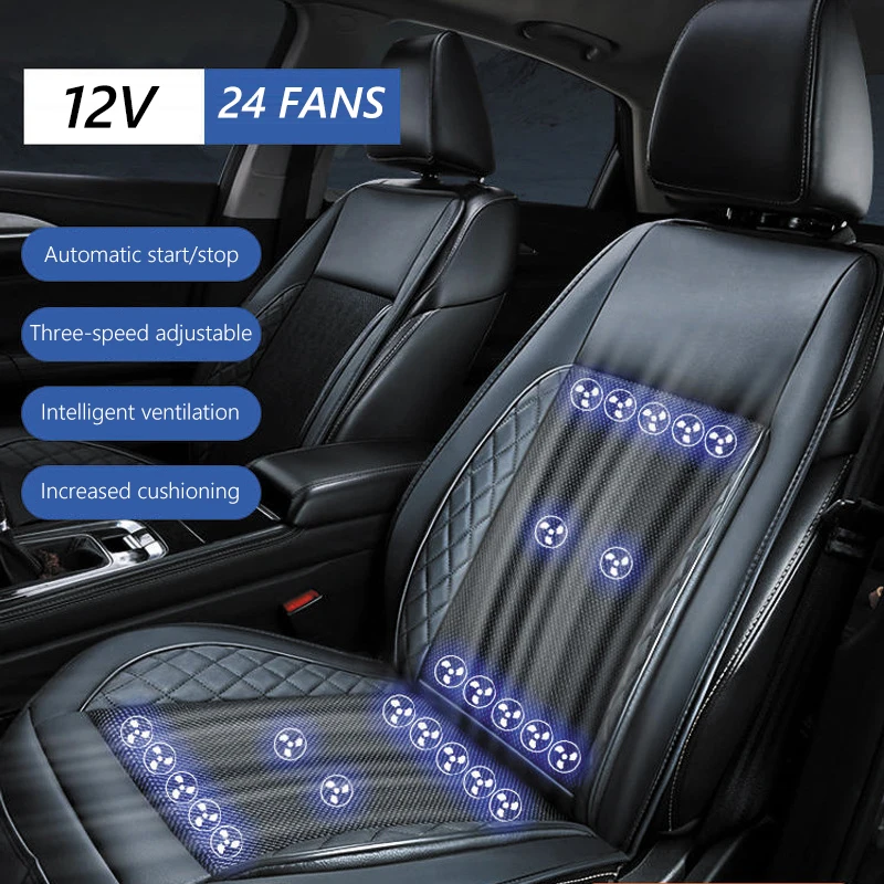 

12/24V Heat Dissipation And Cooling Massage Seat Mat with Fan Summer Car Interior Seat Pad Car Summer Cool Air Seat Cushion
