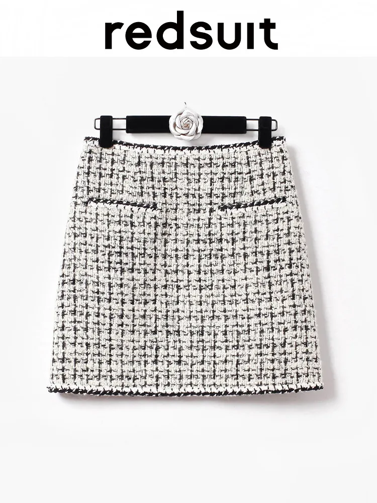 New Light luxury commuting plaid versatile tweed half skirt Custom Size