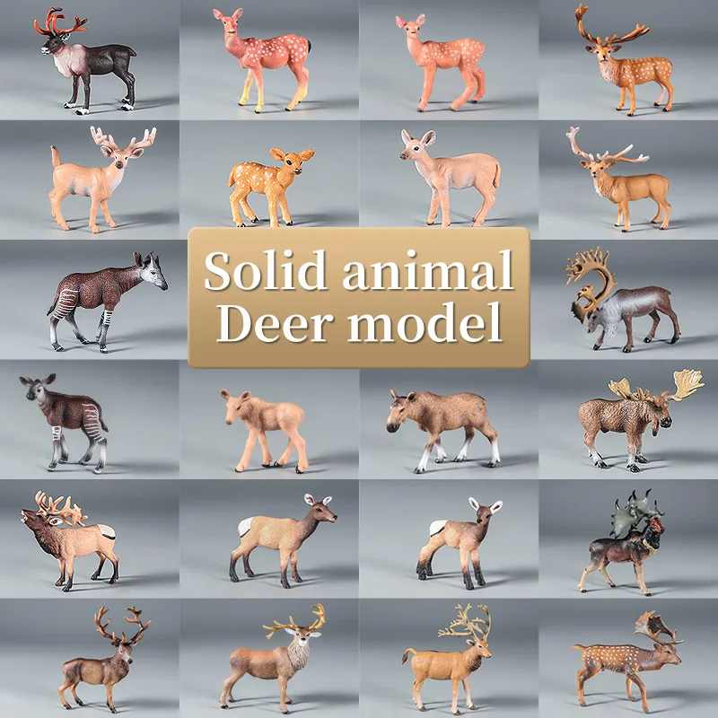 نموذج غزال الغابة الصلبة - لعبة حيوانات محاكاة واقعية للحياة البرية هدية عيد ميلاد تعليمية للأطفال #2