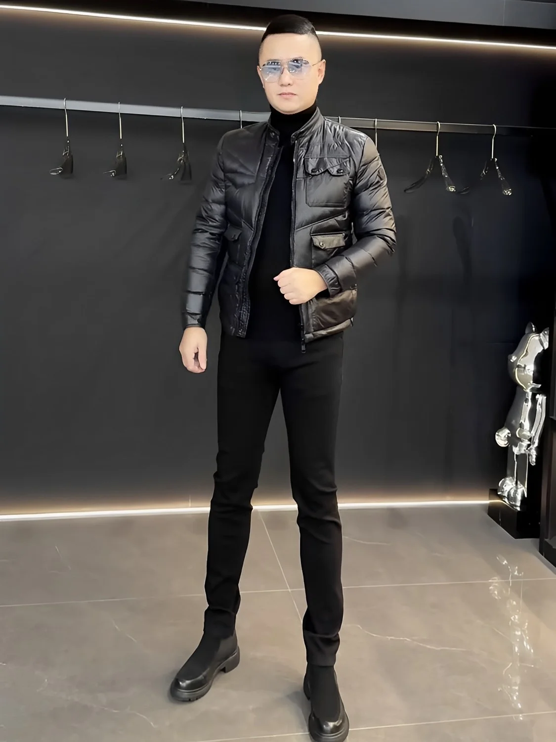 

Men's down Jaet 2025 Winter New Faion High Quali Small Stand Collar Multi-ket Lightweight Sli Outerwear