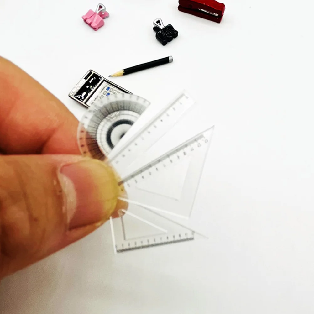 2 Set of House Mini Ruler Set Miniature House Ruler Measuring Tool Miniature Accessories mini stuff