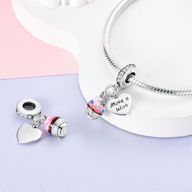 Plated 925 Silver Dream Castle Charms Fit Original 925 Charms Bracelet Beads Jewelry Gifts for Women