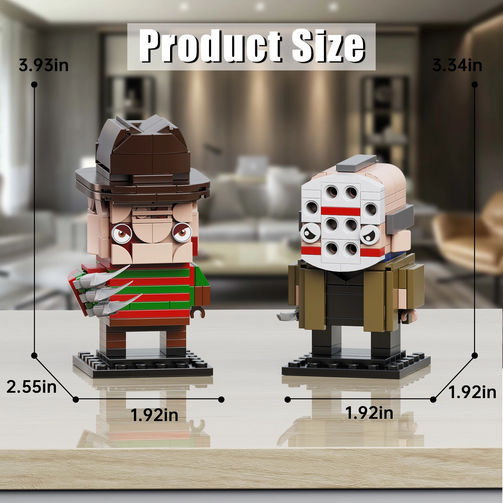 Buildmoc Horror Movie Freddyeds Brickheadz Jason Figures MOC Set Building Blocks Kits Toys for Children Kids Gifts 268PCS Bricks