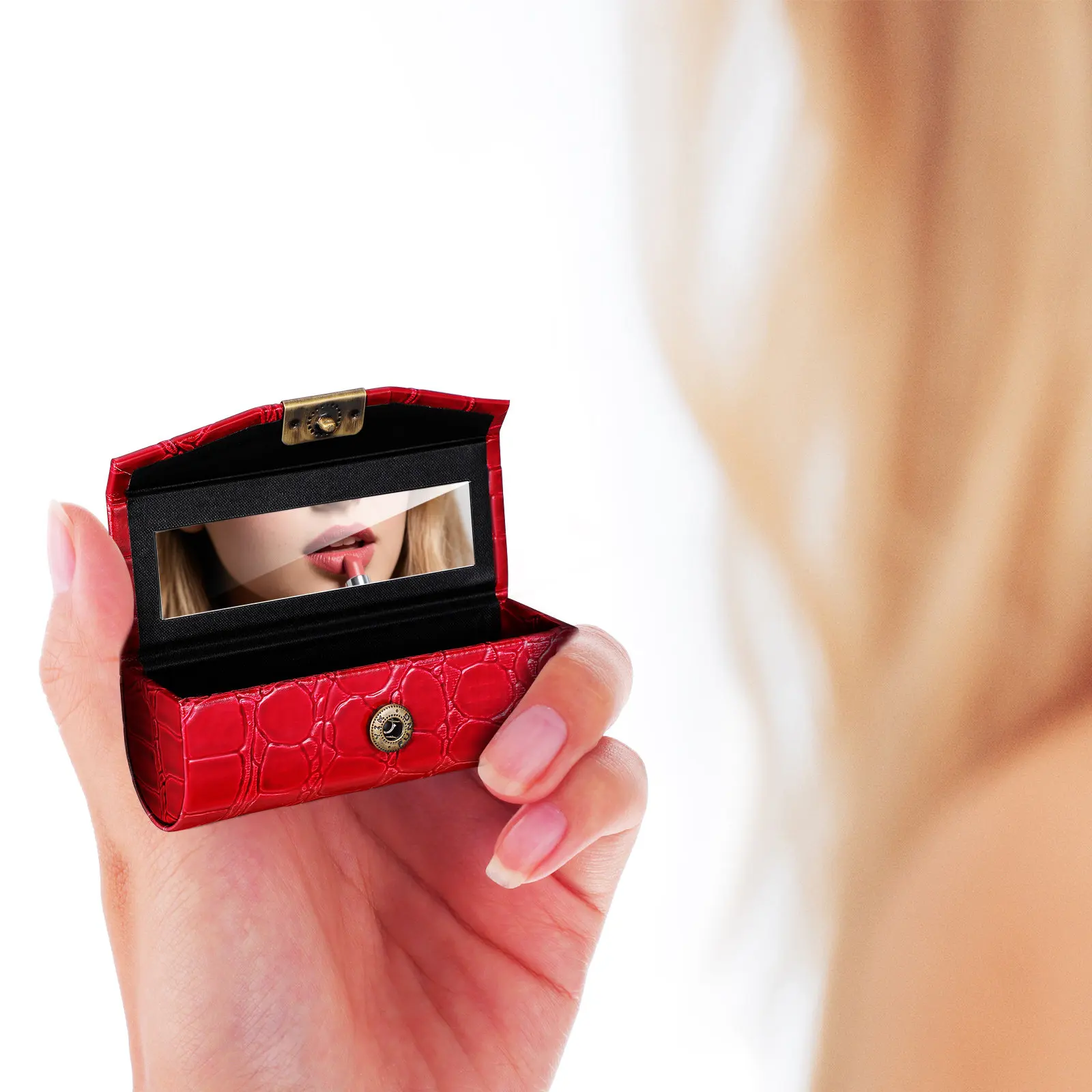 Lippenstift-etuihouder Compacte opbergruimte voor vrouwen Enkele lippenstift-organizer Draagbare mini-portemonnee-accessoire Lippenbalsem