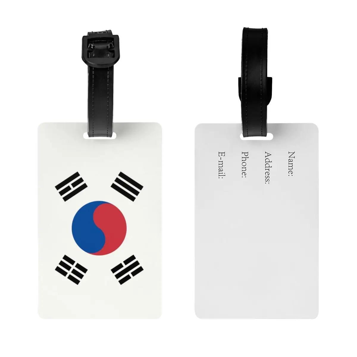 Custom Zuid-Korea Vlag Bagagelabel Met Naam Kaart Privacy Cover Id Label Voor Reistas Koffer