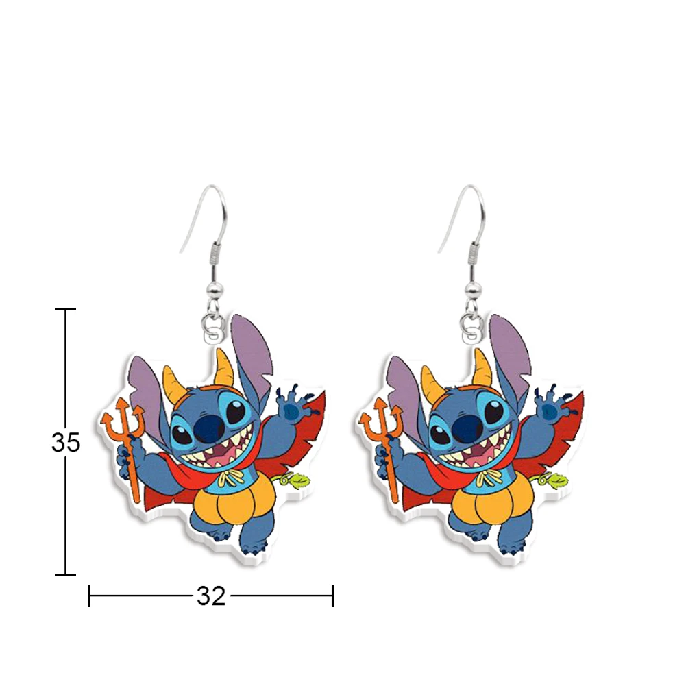 Pendientes con diseño bonito de Disney Stitch para mujer y niña, accesorios de joyería, regalos de fiesta de Halloween