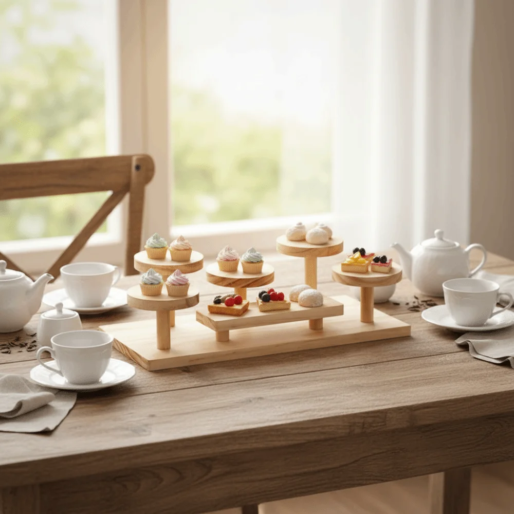 

Деревянная настольная подставка-органайзер для хранения, многоярусная, в стиле рустик, для растений, настольная подставка-витрина