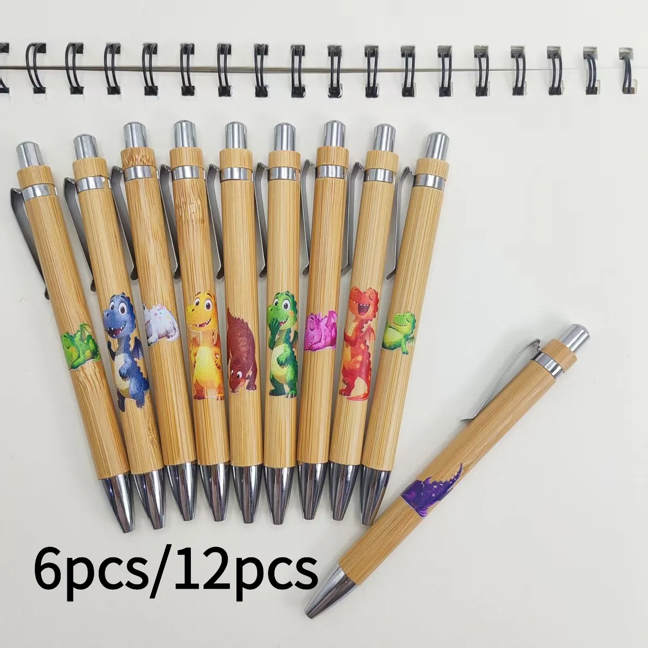 

6pcs/12pcs Colorful Dinosaur Shaped Theme Ballpoint Pen Student Writing Signature Stationery