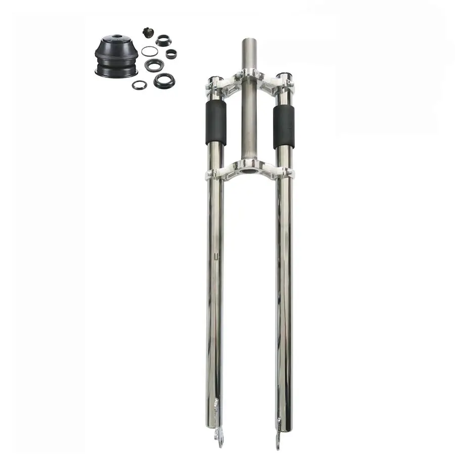 

Bicycle Fork 26 700C 29 Triple Tree 11 8 Threadless Non Suspension Fork w Double Shoulder fit 3.5 Fat tire