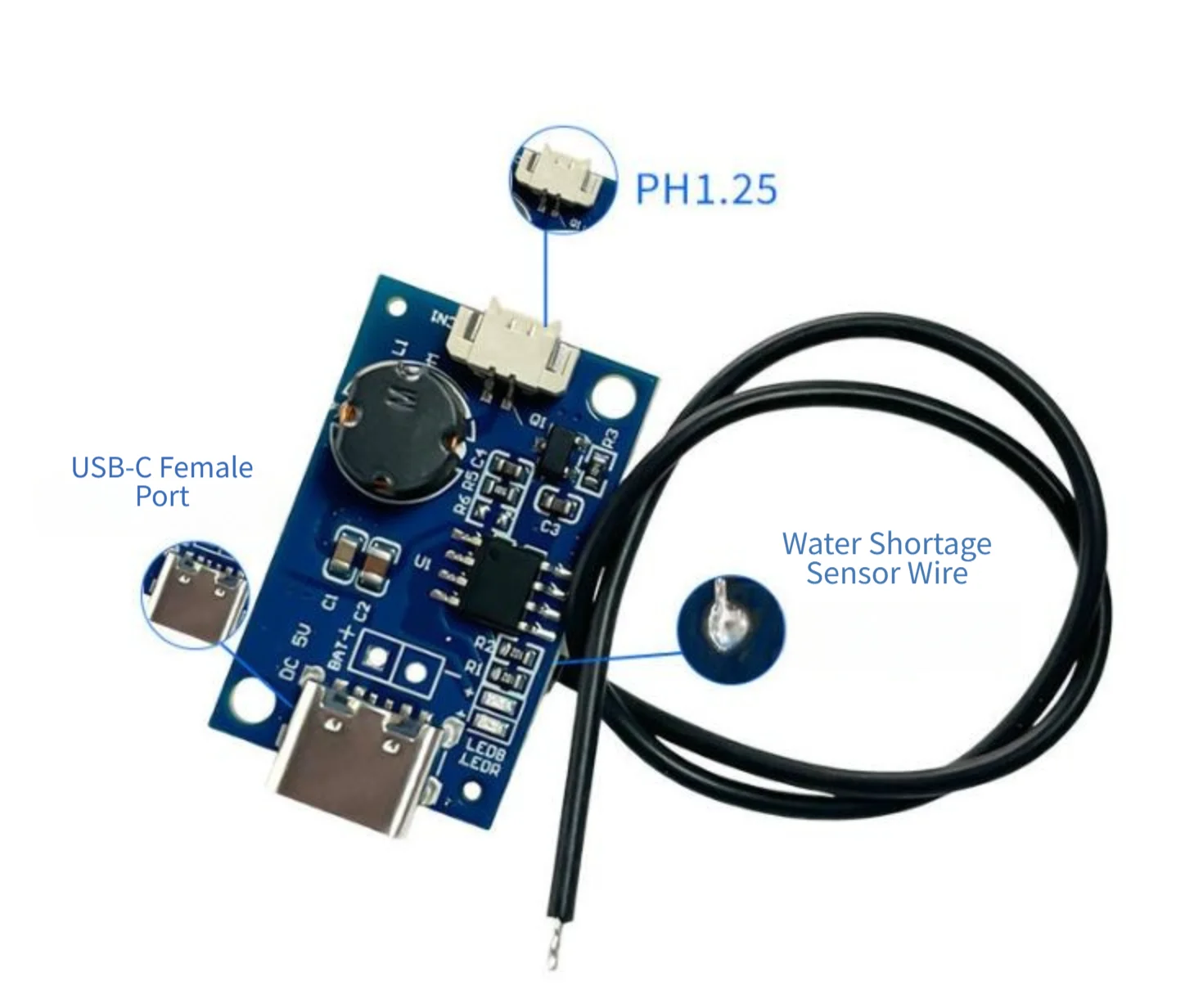 2 Set 5V Air Humidifier Modules Atomizing Driver Compatible with USB-C for Reptile Habitats Plant Hydration Lab Use
