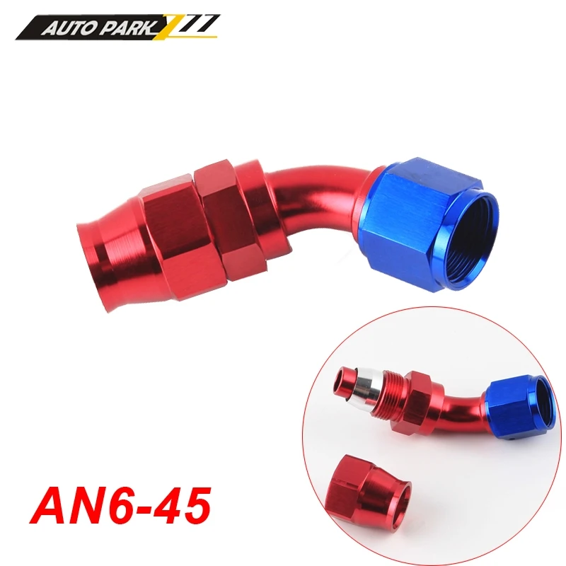 PTFE AN6 8 10 straight 45 90 DEGREE REUSABLE SWIVEL PTFE HOSE END FITTING