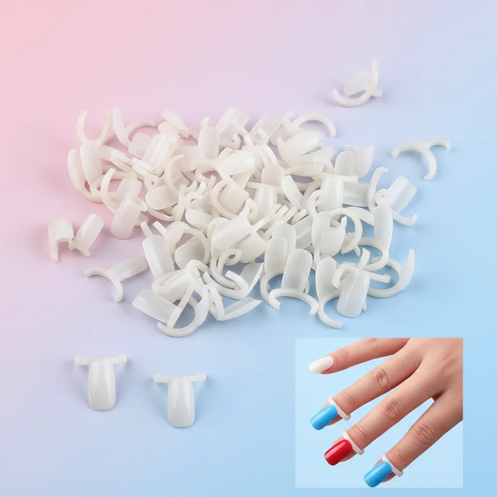 50 ชิ้น ปลายเล็บปลอมอเนกประสงค์สำหรับงาน DIY ทำเล็บ แสดงสีเจลยูวี อุปกรณ์เสริมสำหรับแหวน