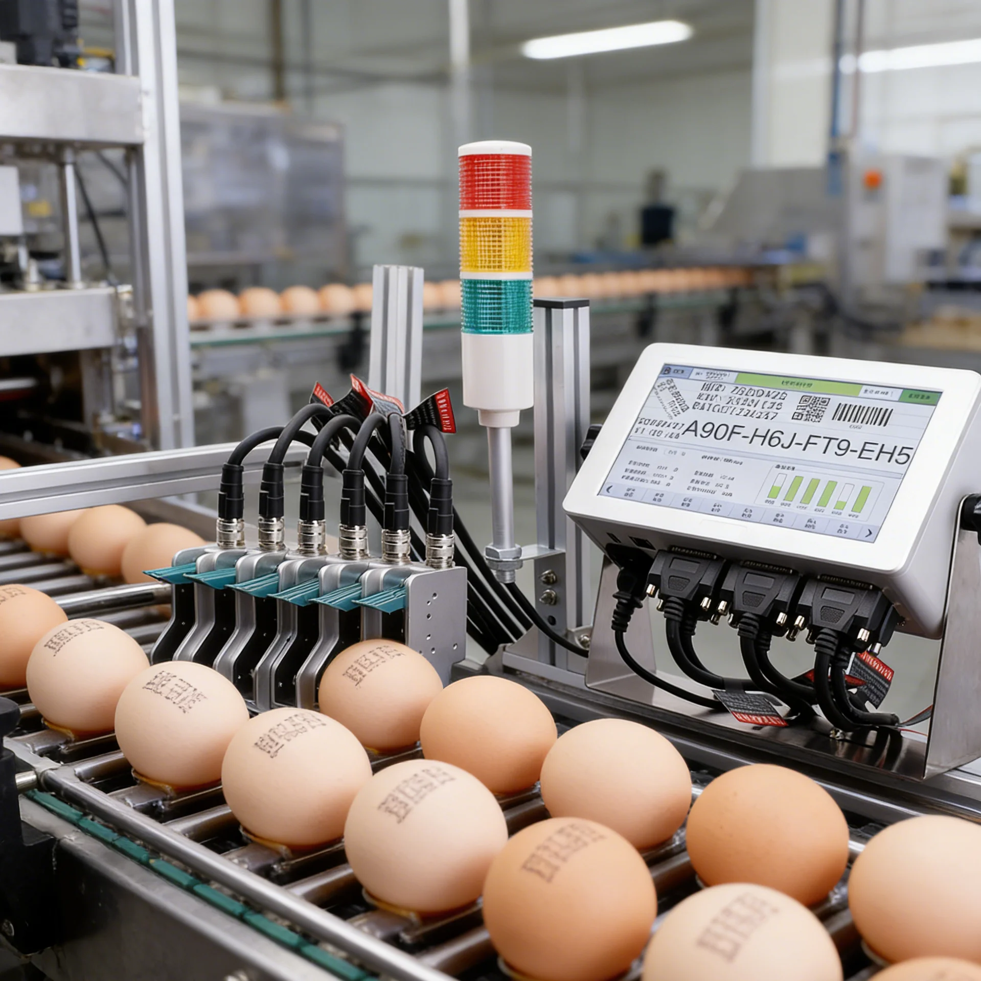 Automatic Industrial Egg Thermal Inkjet Printer Manufacturers Docod T600 TIJ Online Expiry Date QR Code Barcode Coding Machine