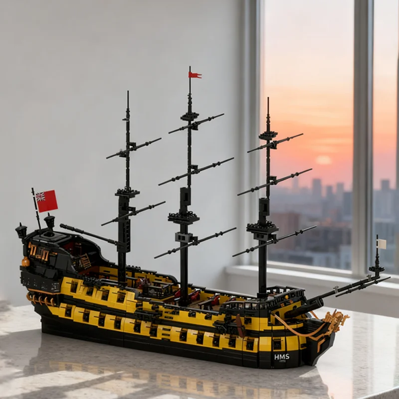 5782PCS MOC Pirate Sailing Ship Model Collector Intricate Showpiece Precision Construction Brick Display Collectible Toy Gift