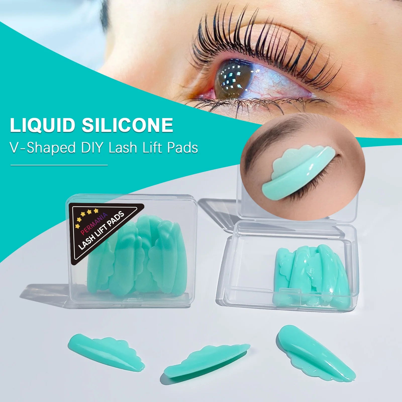 

PERMANIA 4 Pairs Self-Adhesive Eyelash Lift Pads Eyelash Lifting Shields Lash Perming Pads Soft And Reusable Lash Lifting Tool