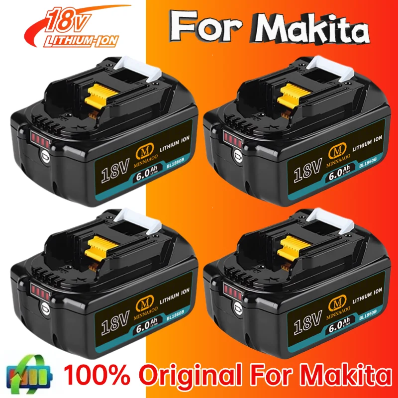 

100% NEW For Makita Battery 18v 6000mAh⚡ BL1830 BL1860 BL1850B BL1850 battery & charger 18v Replacement Power Tool Batteries
