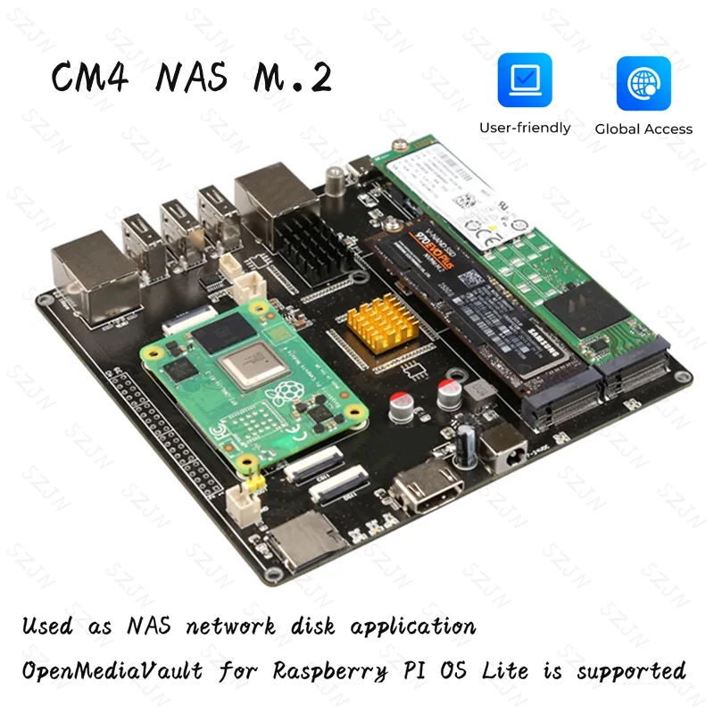 Development Board for Raspberry Pi CM4 NAS Board Dev Support M.2 NVME Ssd M.2 22110 2280 2242 Single Board Computer