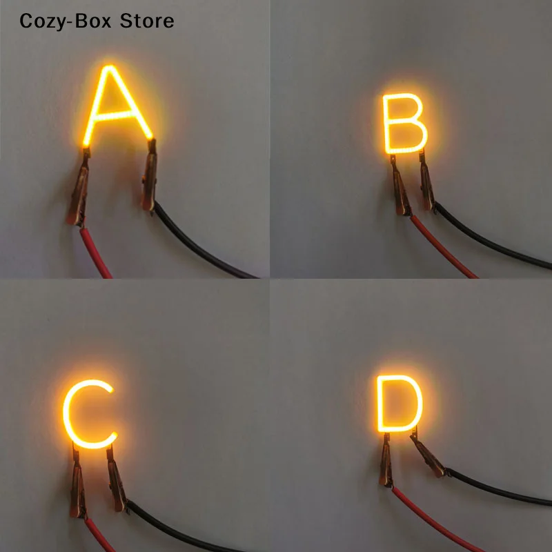 [ZY]English Letter Filament COB LED Filament DC3V Candle Edison Yellow Diodes Party Decoration Light Accessories DIY[ZY]