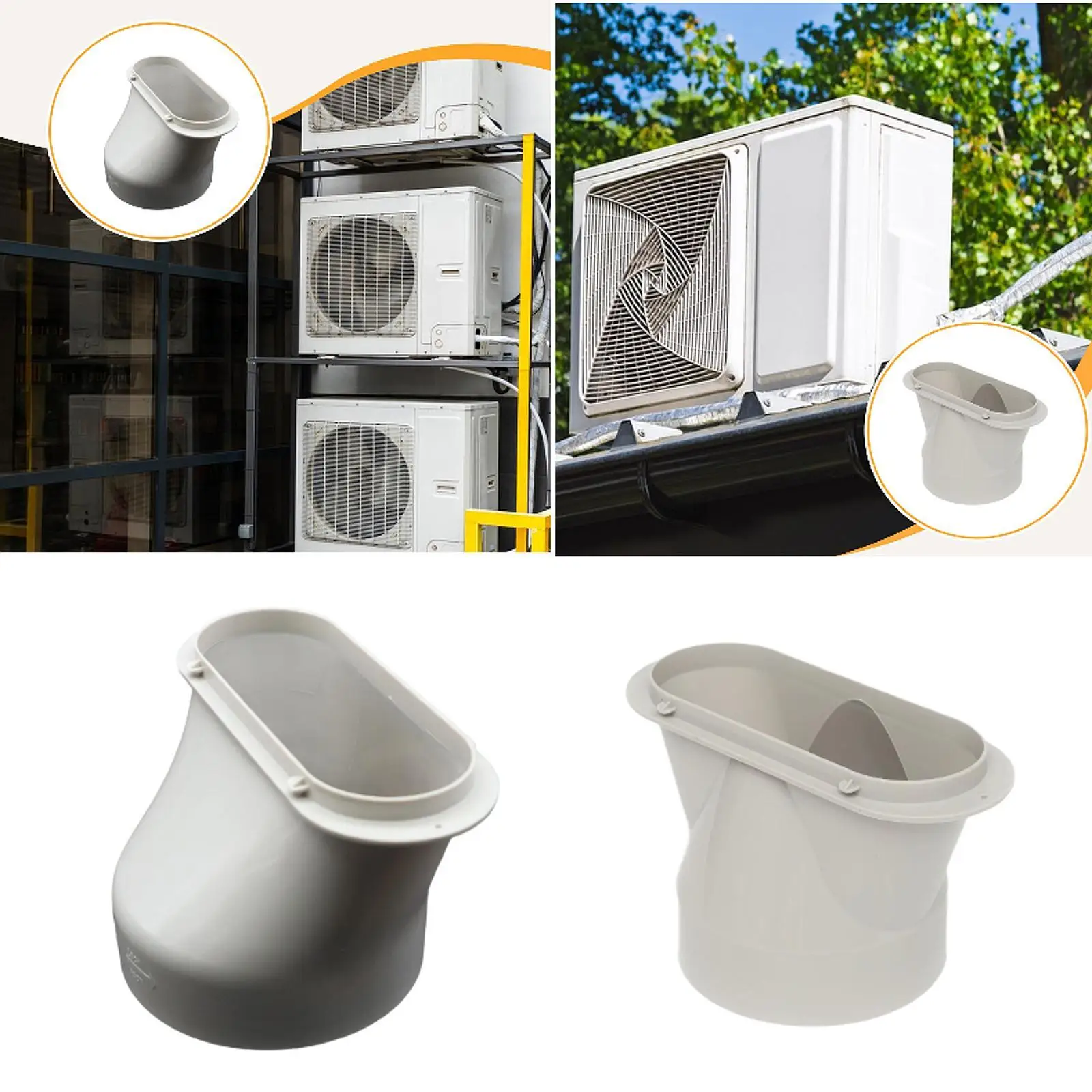 مكيف الهواء خرطوم العادم مقرنة أجزاء محول واجهة الفم المسطحة لإصلاح مكيف الهواء موصل خرطوم تنفيس العادم