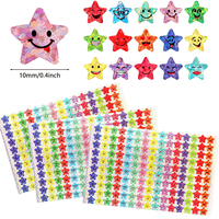 750/1500pcs 15 Designs Happy Face Glitter Foil Small Star Stickers Student Reward Chart Labels DIY Crafts Scrapbooking School