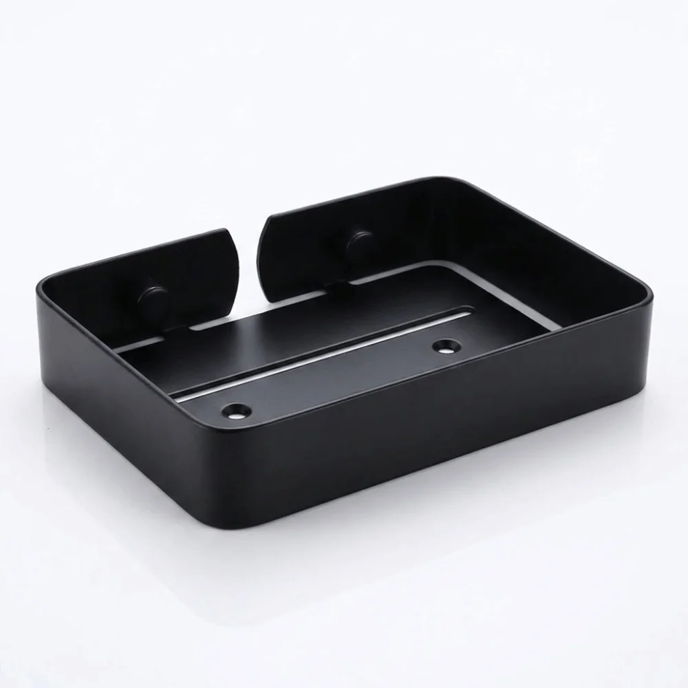 

304 Stainless Steel Stainless Steel Soap Holder White Black Colors Hollow Mesh Design Wall Mounted Soap Rack Sturdy Structure