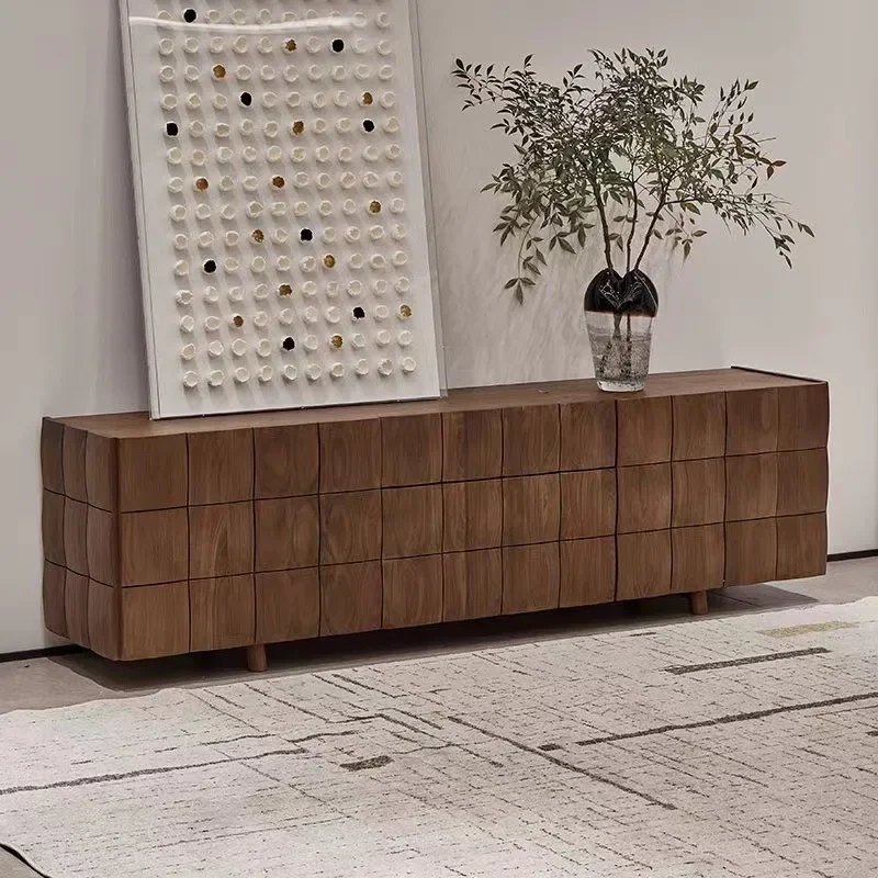 North American black walnut TV cabinet, bedroom high audio-visual cabinet, living room low cabinet, Italian minimalist solid