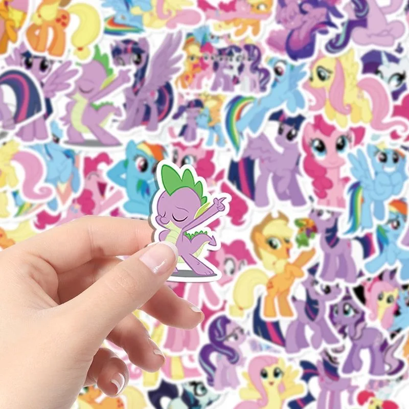 50 Blatt meiner kleinen Pony Cartoon Charakter Aufkleber modische DIY Handy hülle Laptop Dekoration wasserdichte Aufkleber