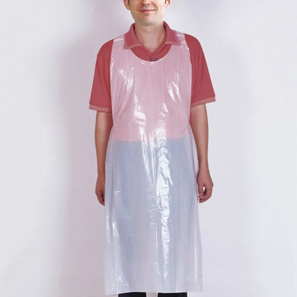 25Pcs Waterproof Disposable Plastic Aprons Cooking Painting Hotpot Picnic Protective Apron Disposable Aprons Apron for Cooking