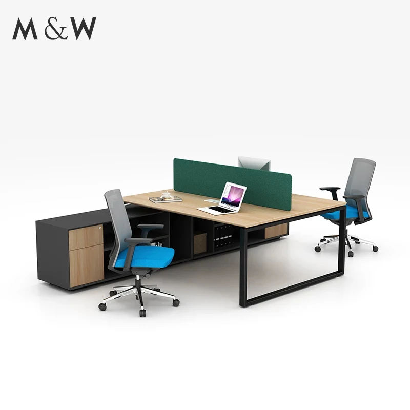 custom.&Fashion Desk Modern Work Station Work Wooden Table Design 4 Person Workstation Office Furniture