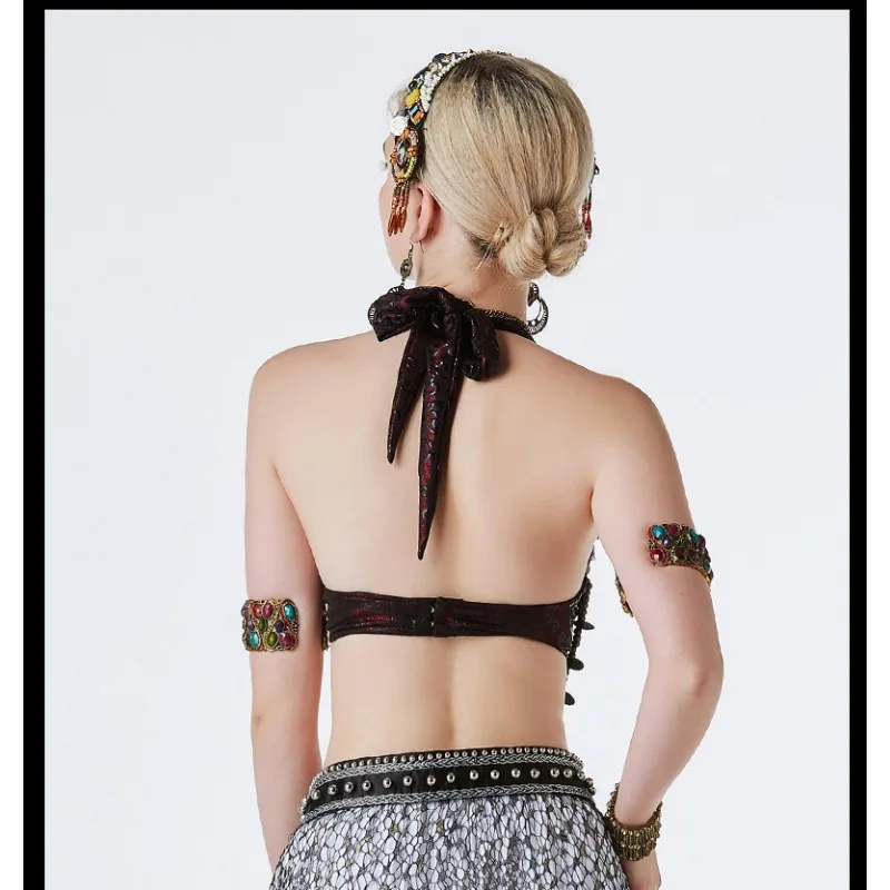 dostosowane biustonosze do tańca brzucha damskie etniczne kostiumy do tańca ATS biustonosze plemienne strój festiwalowy do tańca brzucha
