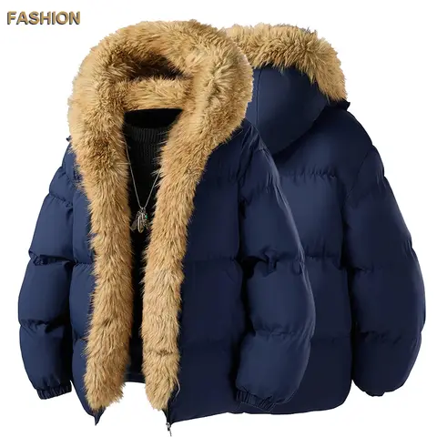 남성용 콜롬비아 아웃도어 캠핑 지퍼 후드 방풍 재킷 남성 스포츠 작업 재킷 2026 재킷 남성용 10 남성용 빈티지 모피 칼라 후드 퍼퍼 재킷 겨울 따뜻한 코튼 패딩 파카 패션 스트리트웨어 하라주쿠 오버사이즈 버블 코트