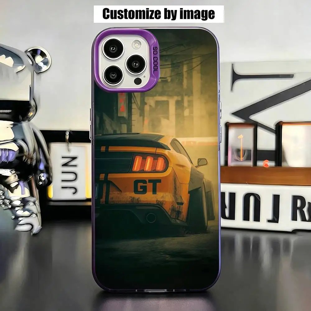 

Cool CAR For M-Mustang GT Phone Case For iPhone 17,16,15,14,13,12,11 Plus,Pro Max,XS,Colorful Silver Cover