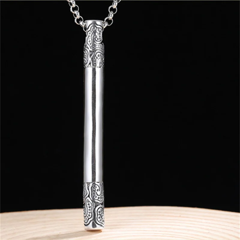 Trendy Ward Off Evil Gold Stirrup Pendants For Men Jewelry Retro Sea God Needle Pendant Male Silver 925 Chain Necklace Amult