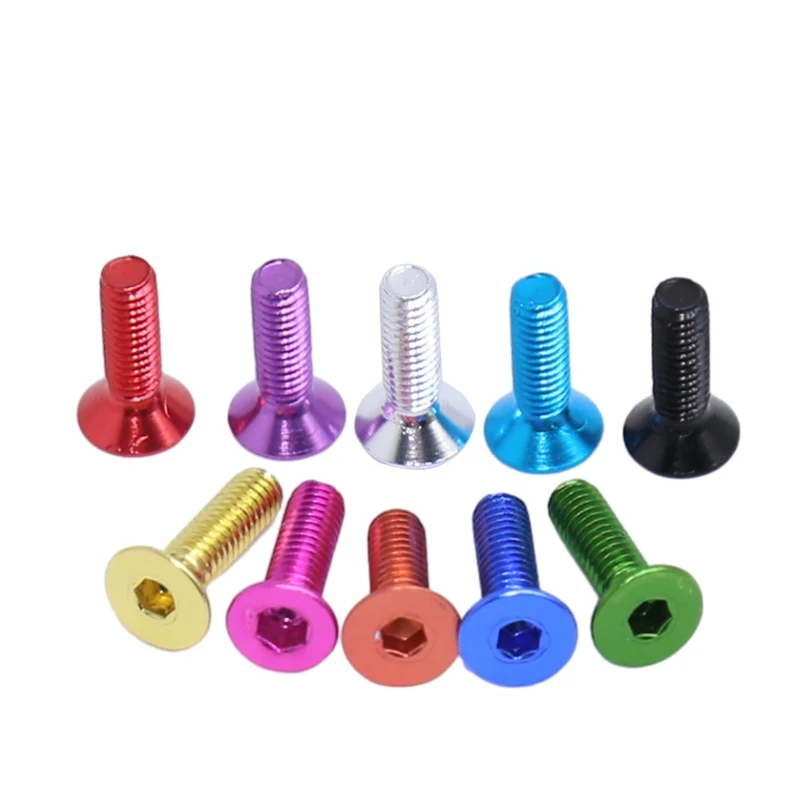 

30pcs Aluminum Flat Hex Screw M3*6/8/10mm Colourful Aluminum Hex Hexagon Countersunk Socket Head Screw Allen Bolts