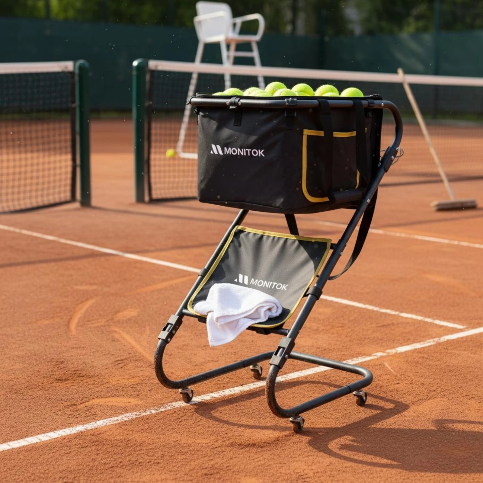 

Foldable Tennis Ball Carrier Large Capacity Tennis Ball Carrier Sports Storage Portable Easy to Set up for Coaches, Training