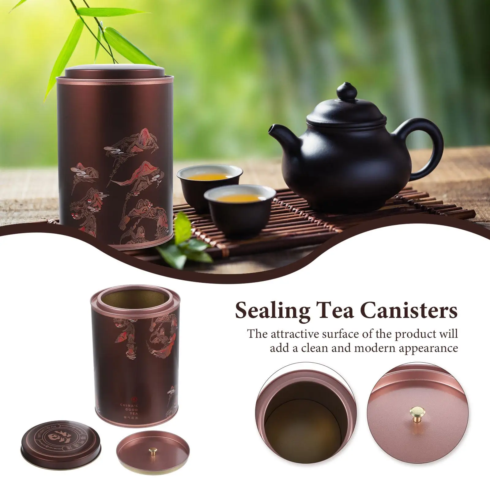 

Tea Storage Jar Airtight Sealed Tinplate Container for Coffee Candy Biscuits Box Practical Smooth Mouth
