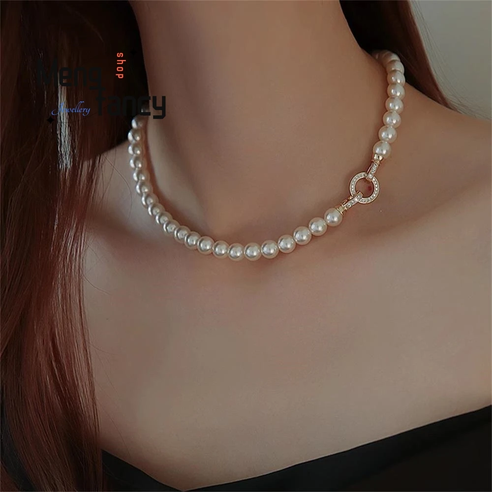 Natural Freshwater Pearl Necklace Simple Exquisite Elegant Luxury Fashion Fine Jewelry Sexy Young Girls High-grade Holiday Gifts