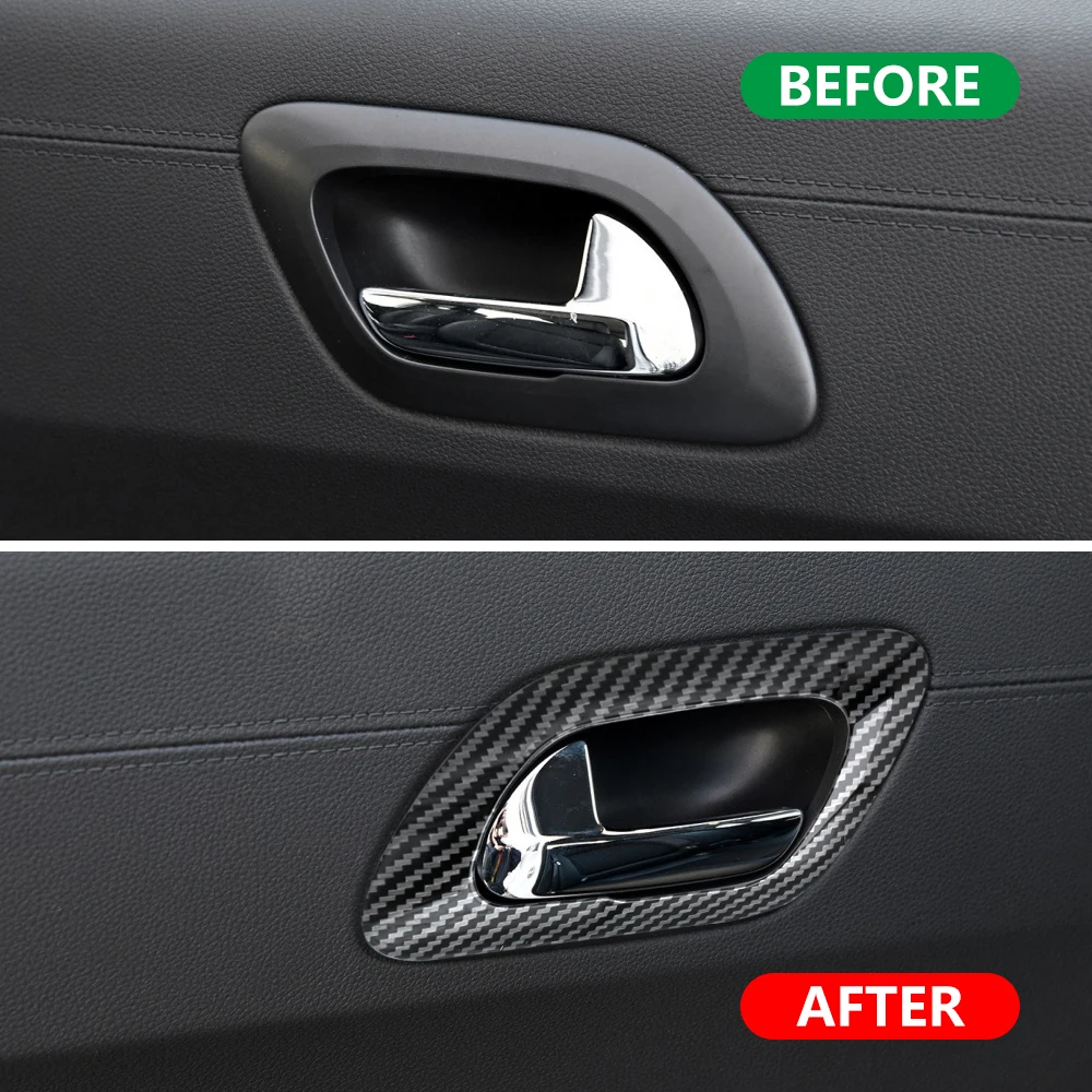For Peugeot 3008 2011 - 2014 2015 Door Handle Frame Cover 4Pcs/set Door Handles Decoration Sticker Trim Car Interior Accessories