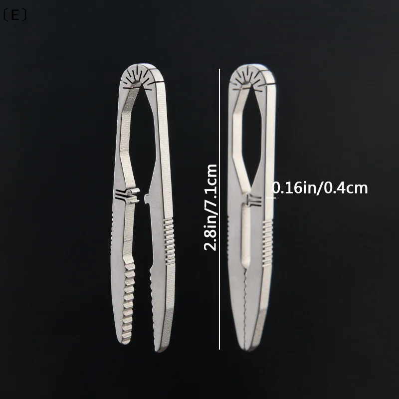 〔E〕Titanium Alloy Tweezers Clip Mini Portable Titanium Nipper For EDC Outdoor Pocket Tool Survival First Aid Repair Kit〔Winter5〕 - view 6