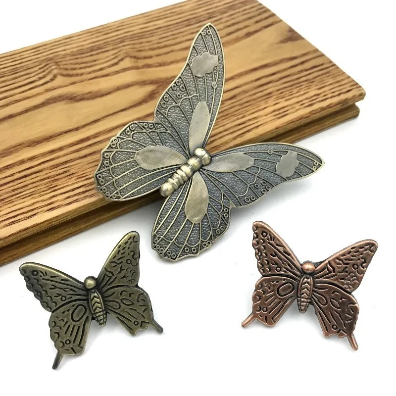 2pcs Handware Zinc Alloy Cupboard Wardrobe Pull Handle Retro Butterfly Shape Drawer Cabinet Handle Furniture Knob