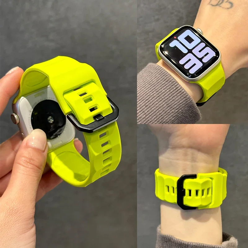 Sport Silikonarmband für Apple Watch Ultra 3/2 49 mm 38 42 44 45 40 mm Silikonarmband Armband Correa für Apple Watch S11 10 9 8 7