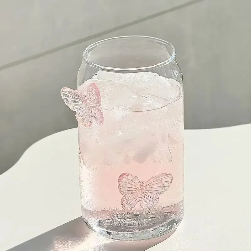 Bow Shaped Glass, Water Cup, High-value Household Cold Drink, Juice Cute Milk Coffee Cups Glassware