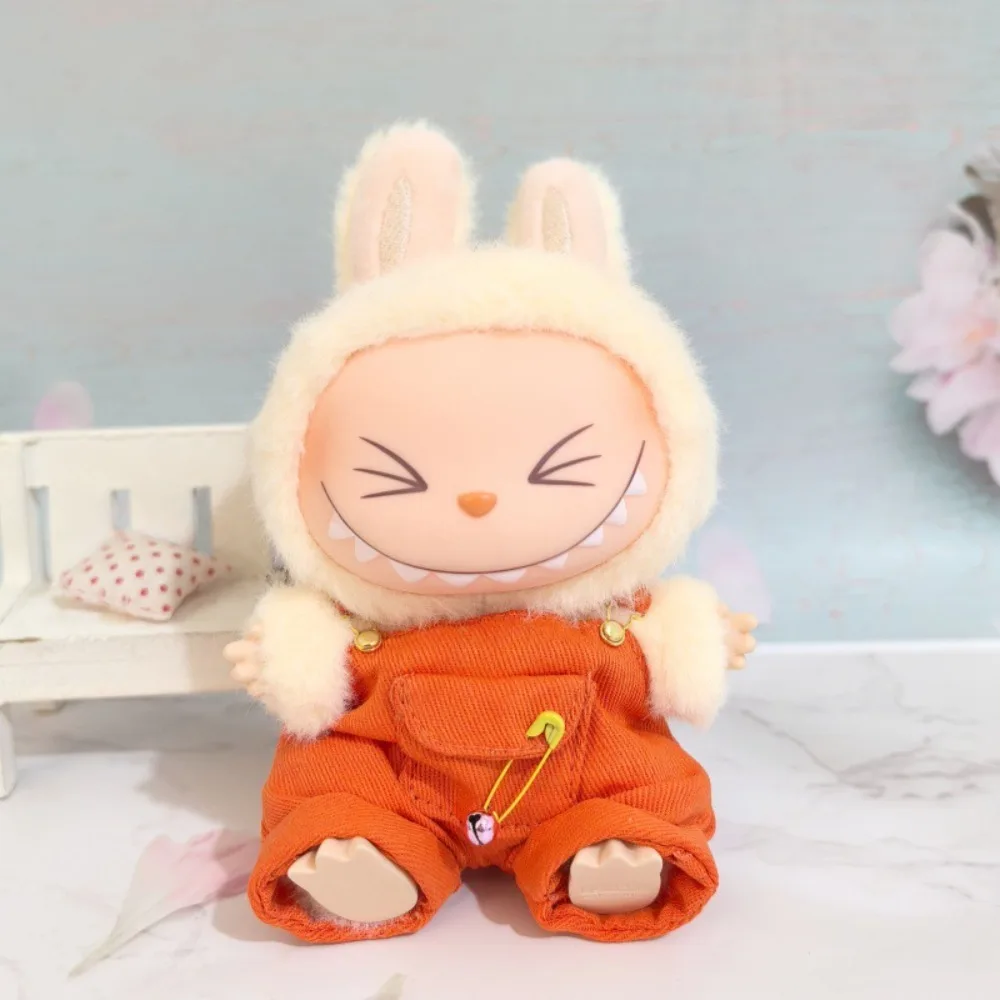 Urocze mini spodnie z śliniaczkiem dla lalek Labubu I II o wysokości 15-17 cm, ubranka na imprezę dla lalek Idol, akcesoria do stylizacji dla koreańskich grup Kpop Exo