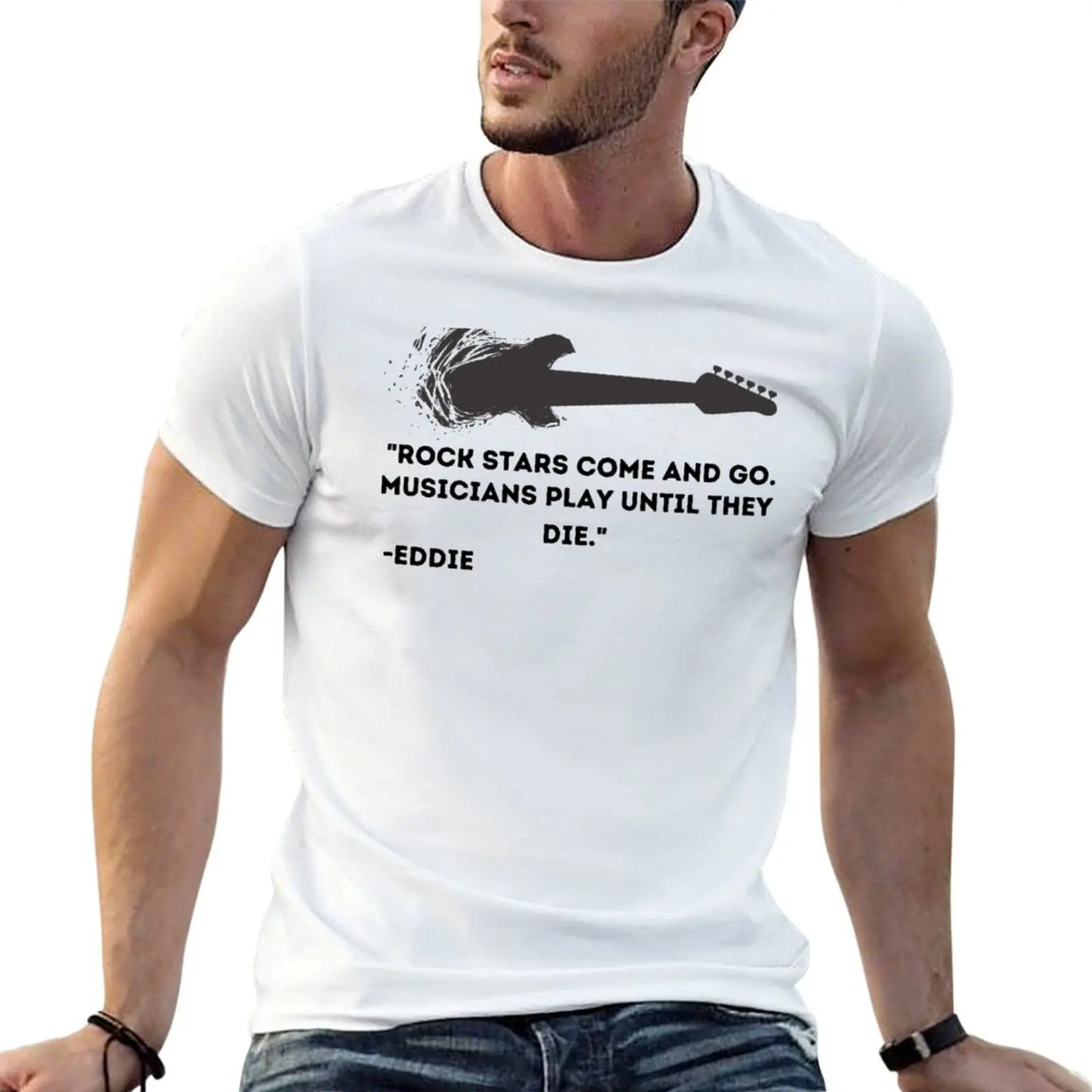 

cotton shirt Eddie Halen shirts Van man t T-Shirt quote cotton man guitar t