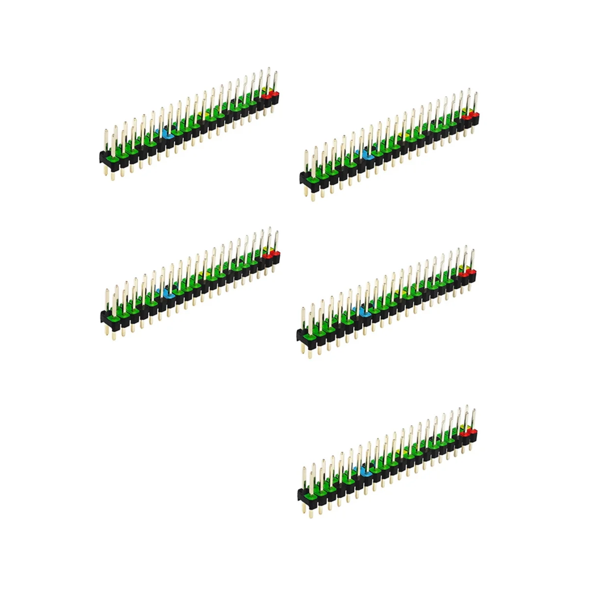 5 Pcs 2 x 20 Pin Male GPIO Header for Raspberry Pi Zero Double Row 20 Pin Male Pin GPIO Connector Stacking Header Extend